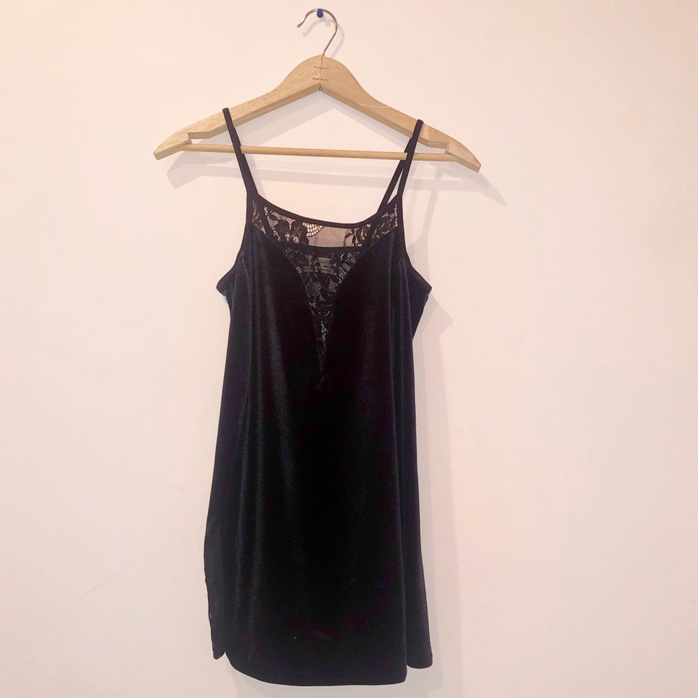 Urban Outfitters black velvet tank top
